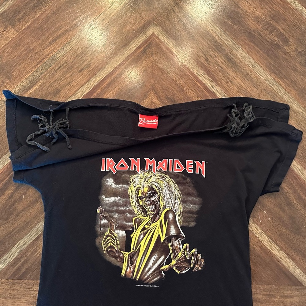Vintage 2004 Iron Maiden Tie Shoulder Tee Size L - Picture 4 of 6